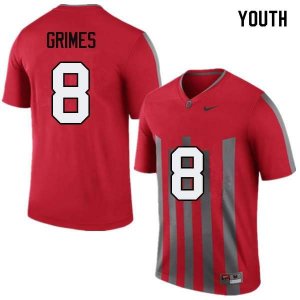 Youth Ohio State Buckeyes #8 Trevon Grimes Throwback Nike NCAA College Football Jersey June AOR5244ET